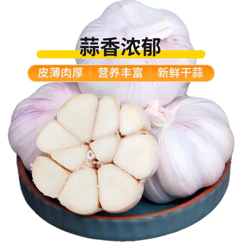 京鲜生河南杞县大蒜带皮新鲜干蒜净重2斤 单果4.5-5cm 源头直发包邮 图片 2