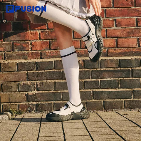 FILA FUSION斐乐潮牌玛丽珍凉鞋女鞋凉拖魔术贴海螺沙滩鞋 图片 4