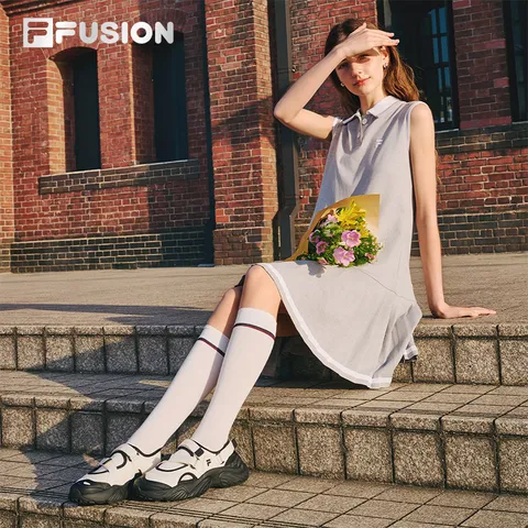 FILA FUSION斐乐潮牌玛丽珍凉鞋女鞋凉拖魔术贴海螺沙滩鞋 图片 5