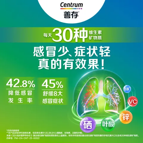 善存多维元素片(29) OTC100片成人补充30种复合维生素d叶酸备孕期维生素cVb族Ve钙铁锌 图片 5