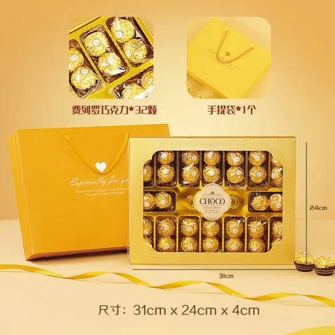 费列罗巧克力礼盒 32粒400g 榛果 休闲零食生日送女生老婆礼物 图片 4
