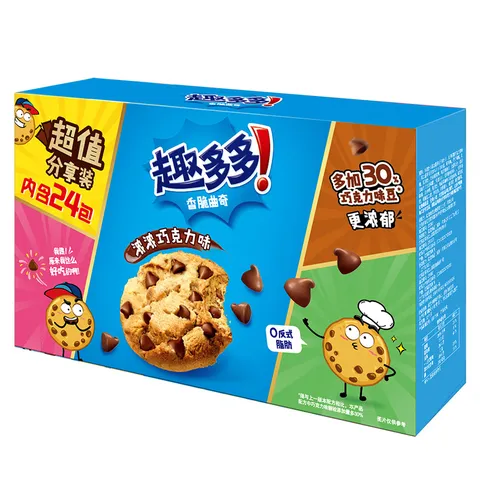趣多多香脆曲奇饼干经典巧克力原味共510g含24包休闲零食 早餐下午茶 图片 8