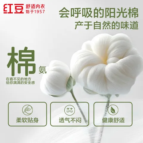 红豆（Hodo）女士内裤7A级抑菌含桑蚕丝底裆柔棉透气自然腰纯色三角裤 组合一 M 165/72A 图片 6