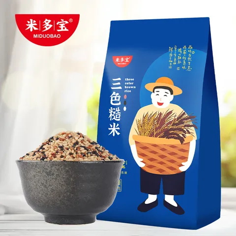 米多宝 【三色糙米2.5kg】东北五谷杂粮糙米黑糙米红糙米大米伴侣粗粮 三色糙米2.5kgx1袋 图片 1