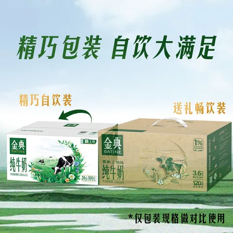 伊利金典纯牛奶整箱 200ml*12 3.6g乳蛋白 原生高钙 礼盒装 1-3月 图片 4