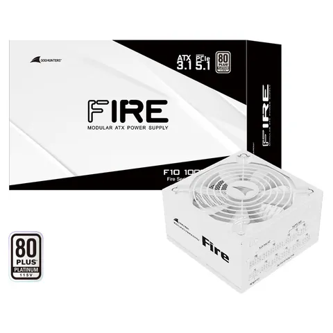 长城（Great Wall） Fire白金全模组电源 台式机主机电源/自动启停 F10白金全模白色ATX3.1（额定1000W） 图片 2