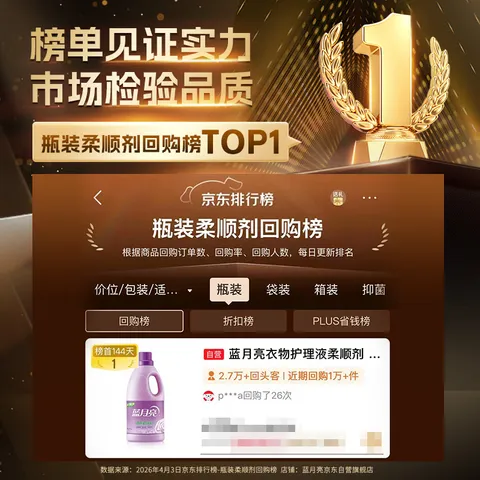蓝月亮衣物护理液柔顺剂 薰衣草2kg瓶 持久留香防静电 真丝适用洗衣搭档 图片 2