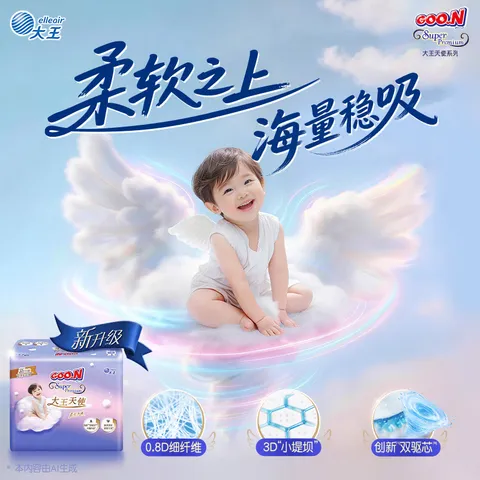 大王（GOO.N）大王天使系列拉拉裤4XL18片(≥19KG)尿不湿婴儿 双驱芯 柔载万滴 图片 2