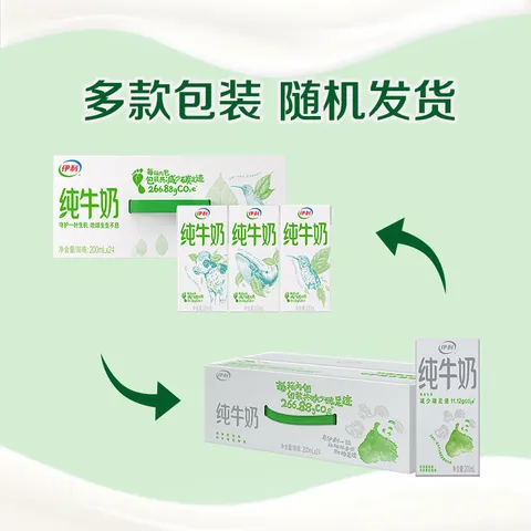 伊利纯牛奶 优质乳蛋白 早餐奶  纯牛奶200ml*24盒/箱4月产 图片 2