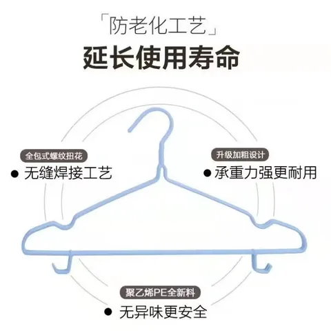 京喜指数 加粗防滑衣架成人衣架加粗防滑晾晒衣架收纳无痕家用 随机颜色 10个 【带凹槽挂钩】 图片 5
