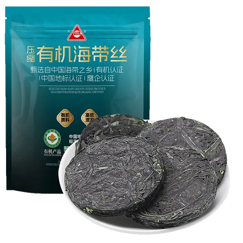 川珍霞浦有机压缩海带丝80g(16g*5片)高泡发厚丝昆布结片凉拌火锅食材 图片 7