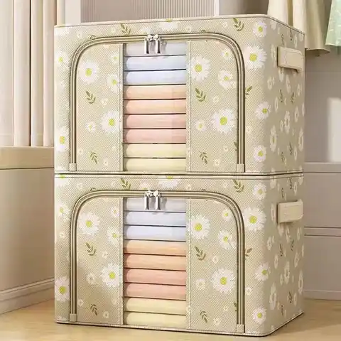 翰鸥斐 布艺收纳箱 大容量 66L 50cm*40cm*33cm 单个装