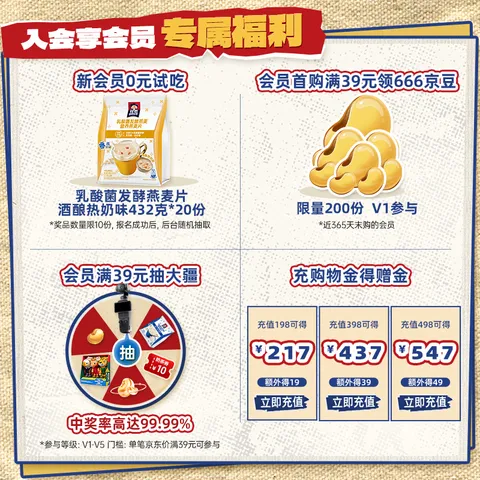 桂格（QUAKER）即食燕麦片1000克罐装 营养早餐 膳食纤维 零添加白砂糖 图片 2