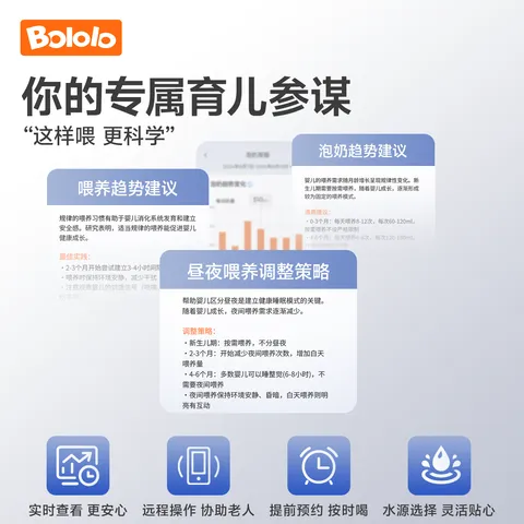 波咯咯（bololo）定量出水泡奶机恒温壶恒温水壶婴儿冲奶自动给水恒温调奶器 【全玻璃+创新水路结构】P50Pro泡奶机APP款 2L 图片 10