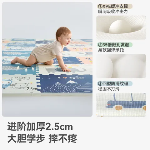 贝肽斯婴儿爬爬垫宝宝加厚家用拼接爬爬垫无毒无甲醛XPE爬行垫儿童地垫 动物乐园（6片）拼接款 58*58*2.0cm/片【隔音降噪】 图片 8