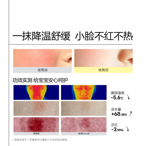 一页夏季面霜宝宝安心霜婴幼儿护肤补水保湿霜润肤乳10g 图片 3