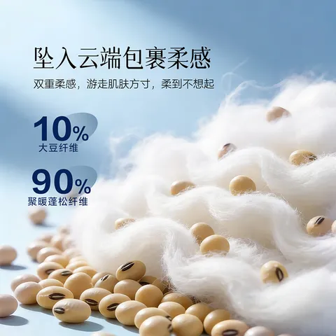 百丽丝水星集团旗下 空调被子夏季大豆夏凉被芯 可机洗抗菌夏被薄被子 【A类品质|可机洗】大豆抗菌夏被(柔和蓝) 150cm×210cm 图片 3