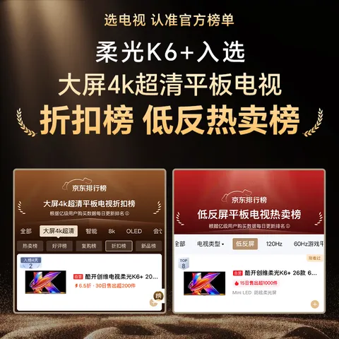 酷开创维柔光K6+ 26款 65英寸电视【价保618】MiniLED 护眼超高刷 64G国家补贴新款平板电视机65P5HPro 图片 5