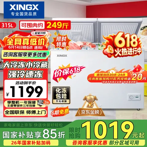XINGX/星星 315L双温卧式冰柜