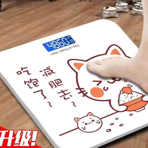 日本进口体重秤电子称家用精准蓝牙体脂秤卡通人体秤健康秤称重器61792 反省猫【USB充电款】 图片 2