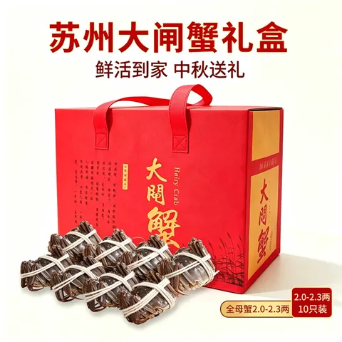 【活蟹】乾澄大闸蟹现货 全母蟹2.0-2.3两 10只 去绳足重鲜活螃蟹海鲜中秋礼盒装 图片 2