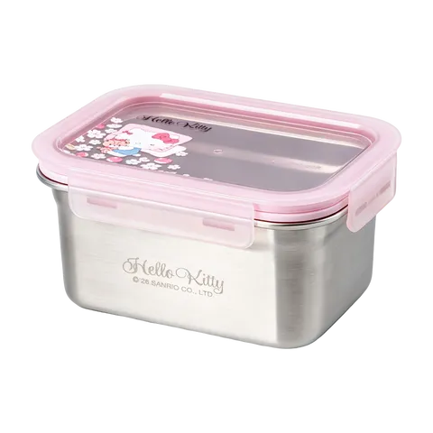 乐扣乐扣（LOCK&LOCK）316L不锈钢保鲜盒饭盒可微波冰箱收纳盒 1L-helloKitty限定款 图片 10