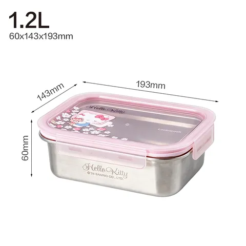 乐扣乐扣（LOCK&LOCK）316L不锈钢保鲜盒饭盒可微波冰箱收纳盒 1.2L-helloKitty限定款 图片 2