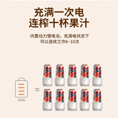 九阳（Joyoung）榨汁杯 家用小型便携榨汁机 水果果蔬果汁机 辅食机搅拌杯电动多功能自动清洗L3-C8 图片 5