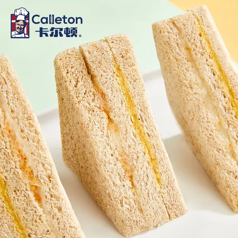 卡尔顿（Calleton）【丁禹兮代言】黑麦三明治面包吐司420g整箱早餐休闲小吃零食糕点 图片 5