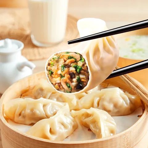 思念菌菇三鲜蒸煎饺1kg约50只 早餐饺子速食 图片 2