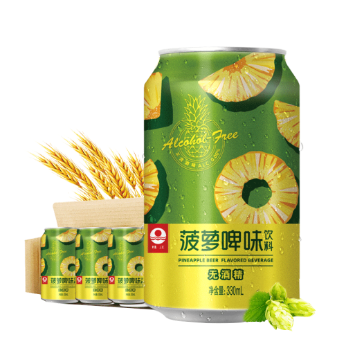 river)啤酒 pearl river 珠江啤酒 无酒精 珠江菠萝啤 330ml*24听
