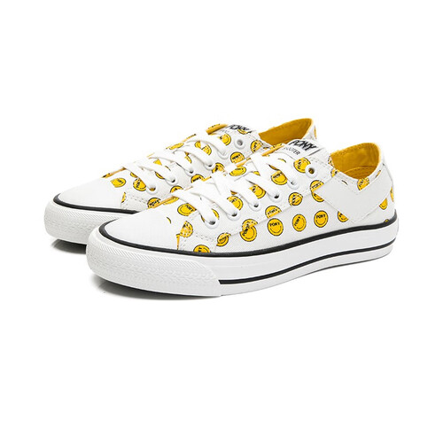 pony帆布鞋波尼男女运动鞋夏季微笑脸时尚低帮休闲鞋02m1sh16白色男39