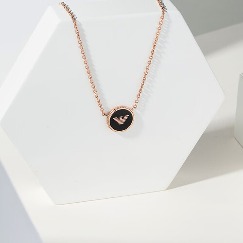 emporioarmani阿玛尼女士项链黑色鹰标项链女送女友礼物生日礼物egs