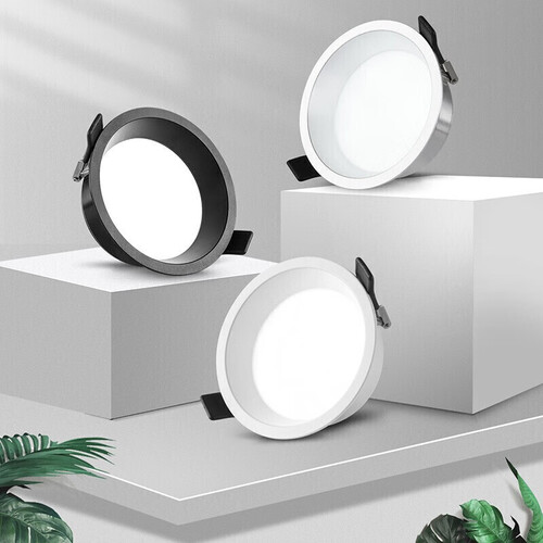 雷士(nvc)led筒灯客厅卧室嵌入式天花灯漆白5瓦暖白光【米月】开孔75