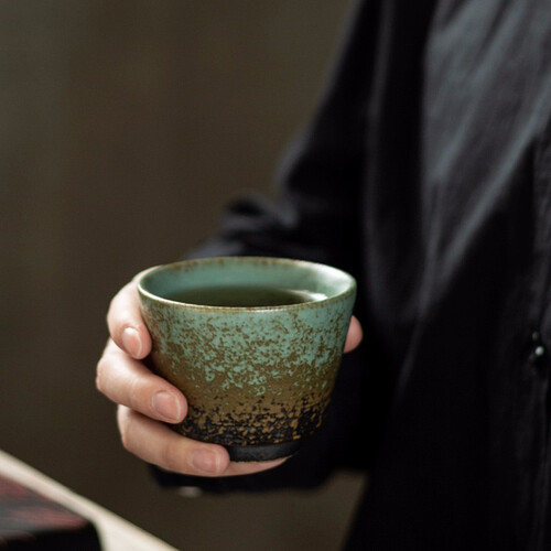 容山堂景致陶瓷岩生釉茶杯套装大小品茗杯主人杯功夫单杯窑变茶盏茶具
