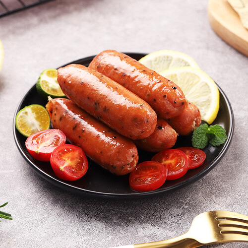 千脆火山石烤肠黑胡椒味1kg份2袋地道肠热狗烧烤食材