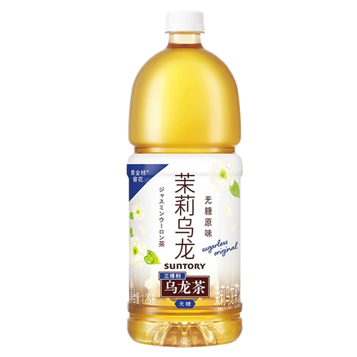 三得利suntory无糖0脂茉莉乌龙茶饮料大容量125l6瓶整箱装茉莉乌龙茶
