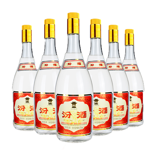 汾酒白酒 plus会员:汾酒 杏花村酒 黄盖玻汾 55度 950ml *6瓶 整箱