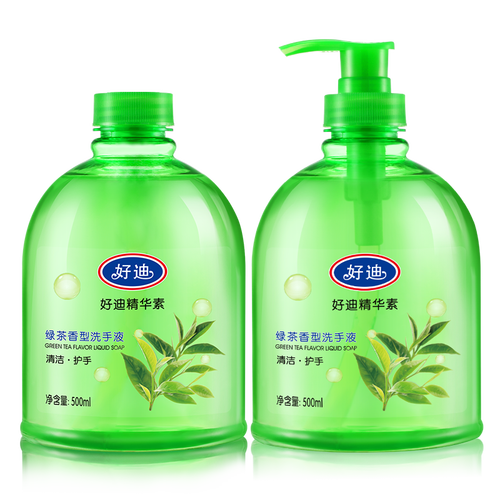 好迪洗手液深层清洁有效防护绿茶清香500ml2瓶