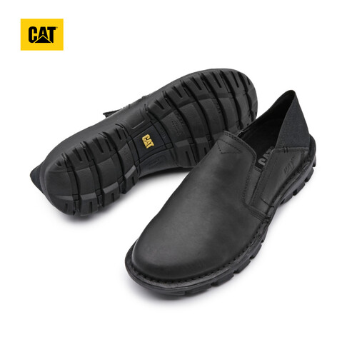 商场同款cat卡特休闲鞋皮鞋男鞋2022新款牛皮面一脚套橡胶底轻便低帮