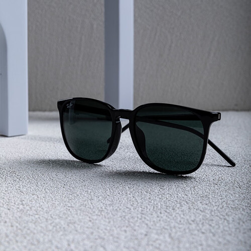 ray-ban 雷朋 男女款太阳镜0rb4387f 黑色镜框绿色镜片 55mm多少钱-聚