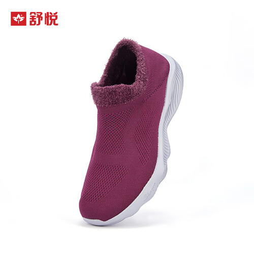 舒悦(shuyue)妈妈鞋 shuyue 舒悦 21408 加绒防滑老人鞋多少钱-聚超值