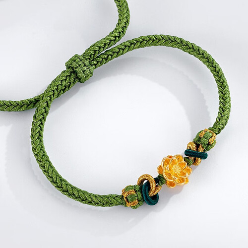 老庙黄金转运珠 老庙黄金 女士足金莲花转运珠手链 jd-22zjz0002多少