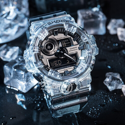 casio 卡西欧 g-shock 冰韧系列 男士石英腕表 ga-700sk-1a多少钱-聚