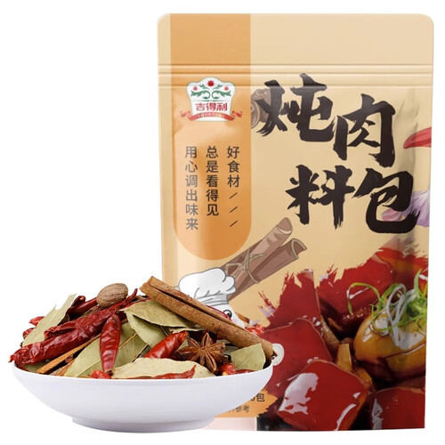 吉得利调味品 吉得利 炖肉调料包 15g*20包 纱布袋子 家庭卤五香卤肉