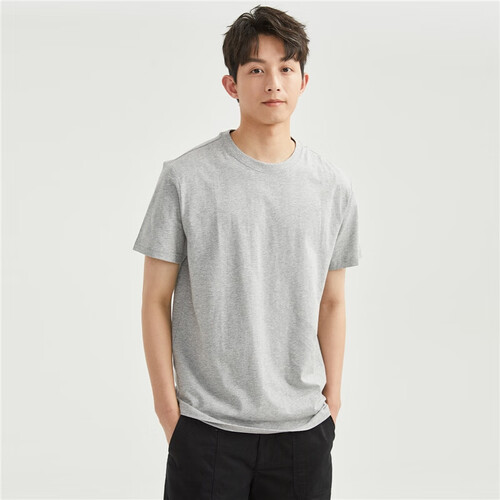 佐丹奴短袖t恤男针织纯棉纯色简约基础款舒适百搭圆领t恤衫0102341901