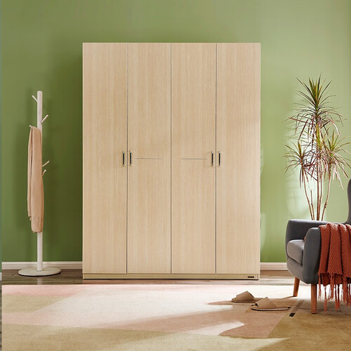 全友家居衣柜现代简约平开门衣柜卧室家具四门大衣柜106302四门衣柜