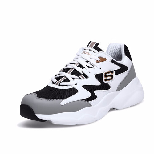 skechers斯凯奇官方春季情侣款校园运动小白鞋熊猫鞋999090bkgd黑色