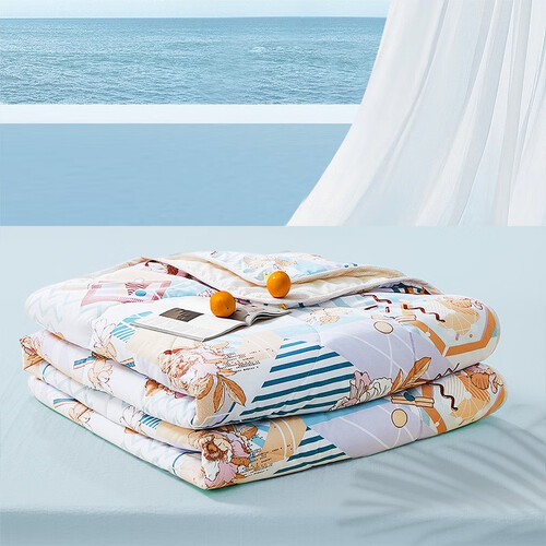 富安娜家纺夏凉被夏被空调被子夏天可水洗夏凉被芯富安娜韶影磨毛抗菌