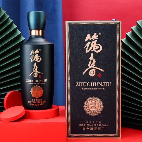 筑春贵州筑春蓝钻酱香型白酒53度500ml6瓶整箱装